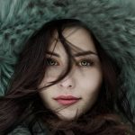 woman wearing fur hoodie